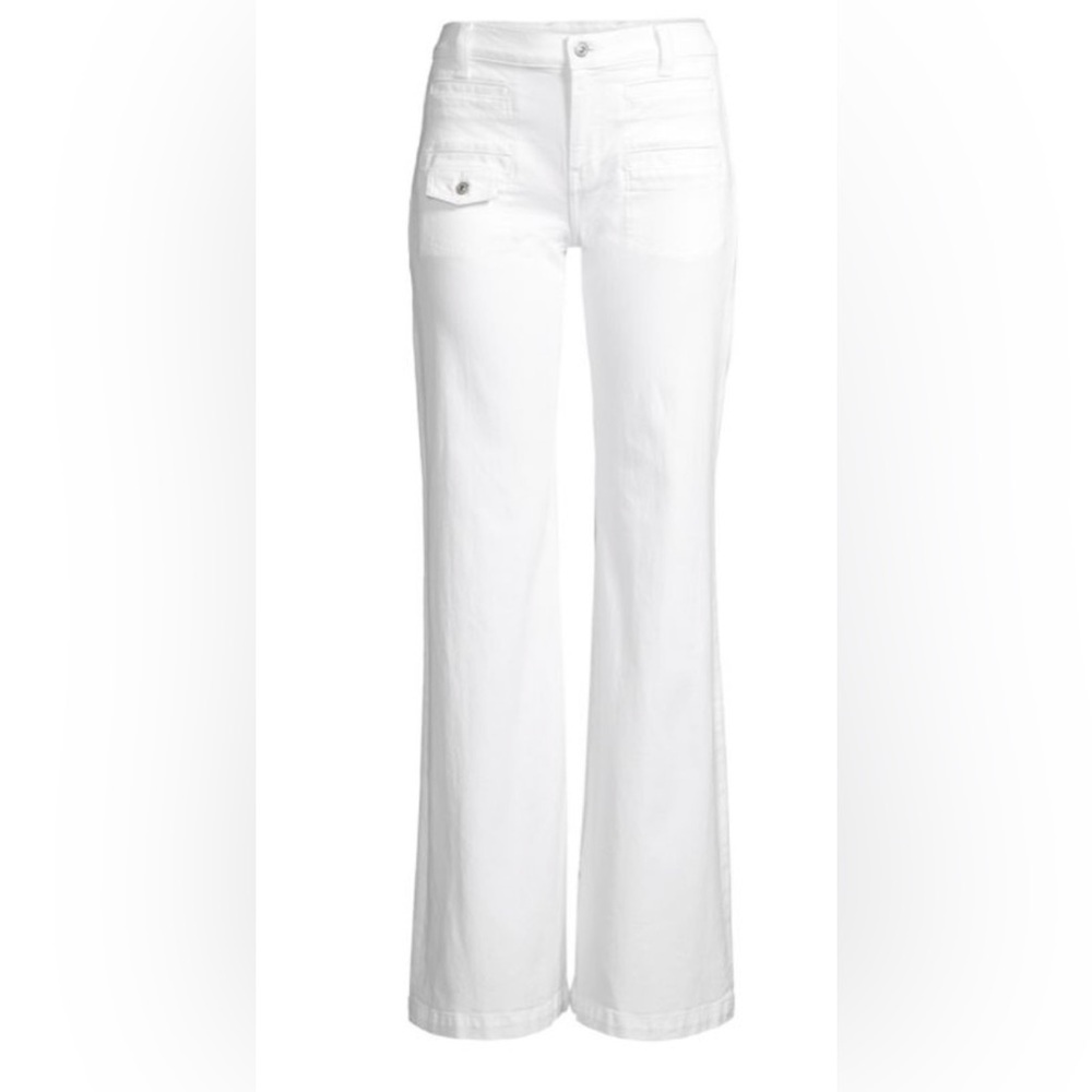 7 For All Mankind Georgia High rise Flare White Jeans-SZ 23-EUC - Picture 7 of 15